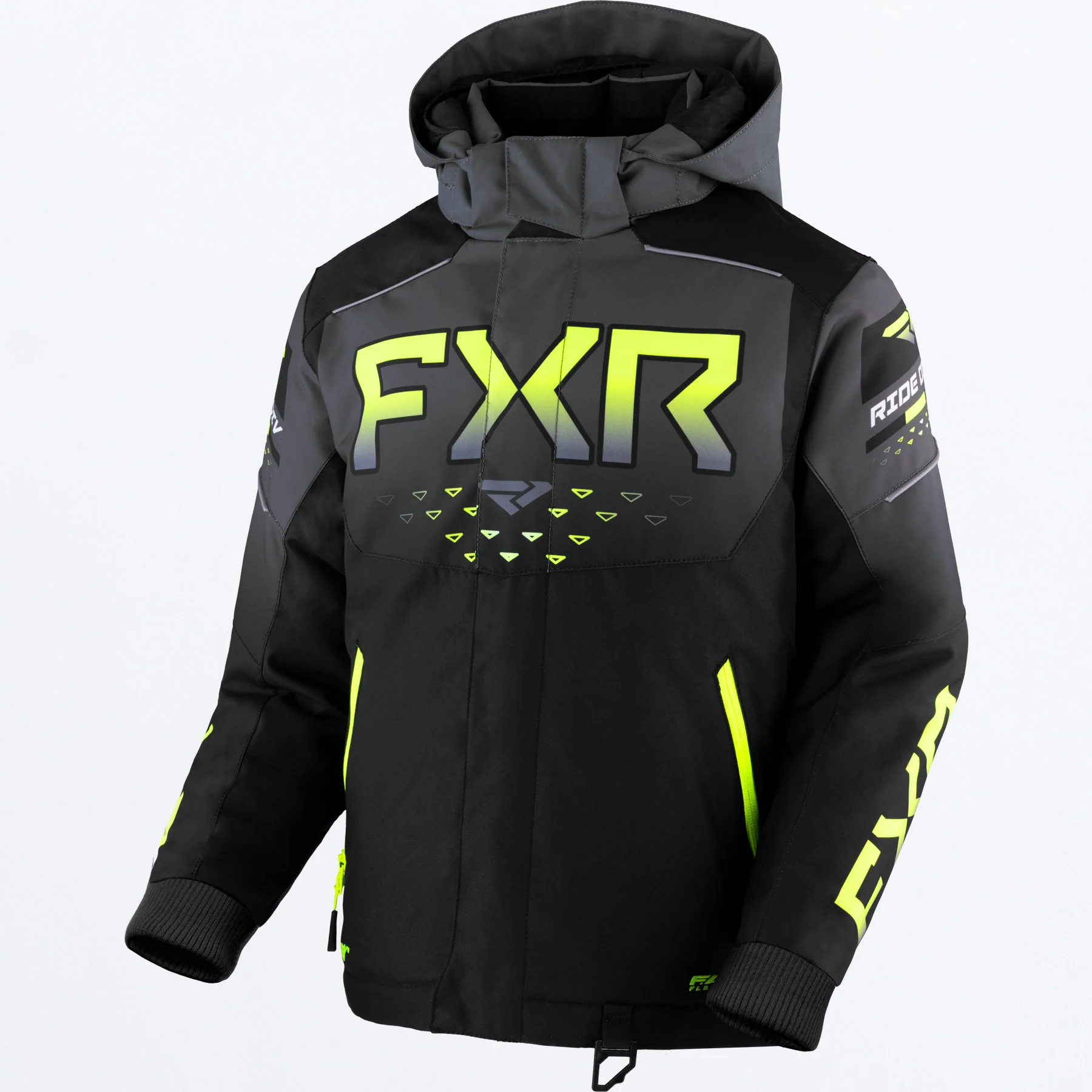 Kurtka zimowa FXR Helium Youth Czarny/Węgiel/Żółty fluo 6