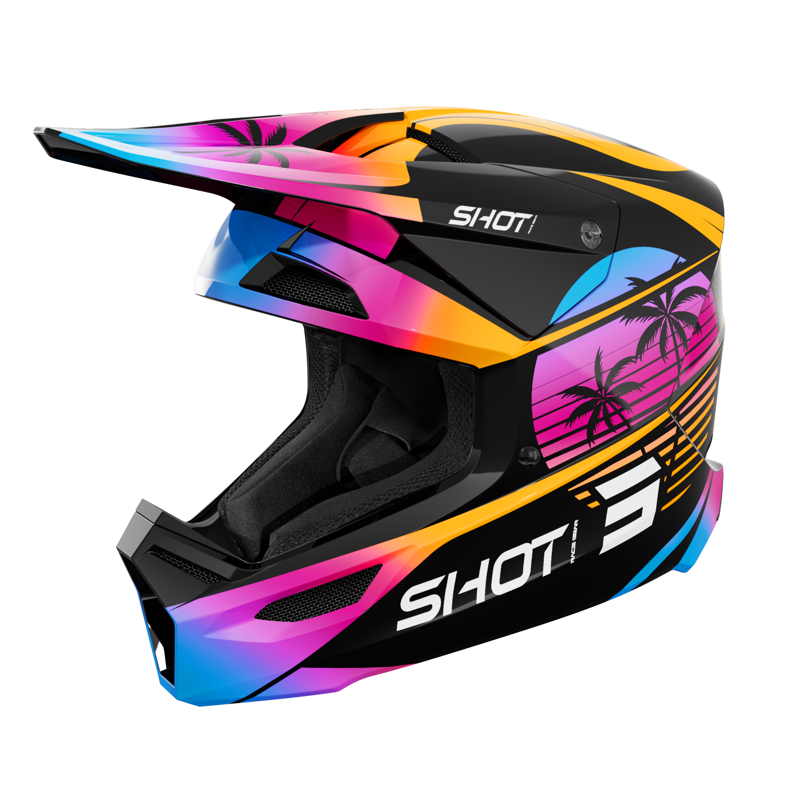 Kask Cross SHOT RACING Furious Kid Miami Pomarańczowy Glossy YM