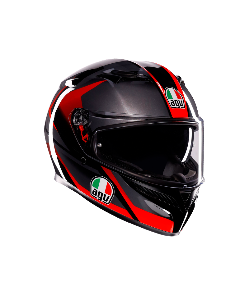 Kask Integralny AGV K3 Striga Czarny/Szary/Czerwony S
