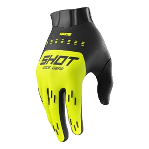 Rękawice cross SHOT RACING Race Kid Evo Czarny/Żółty fluo YS