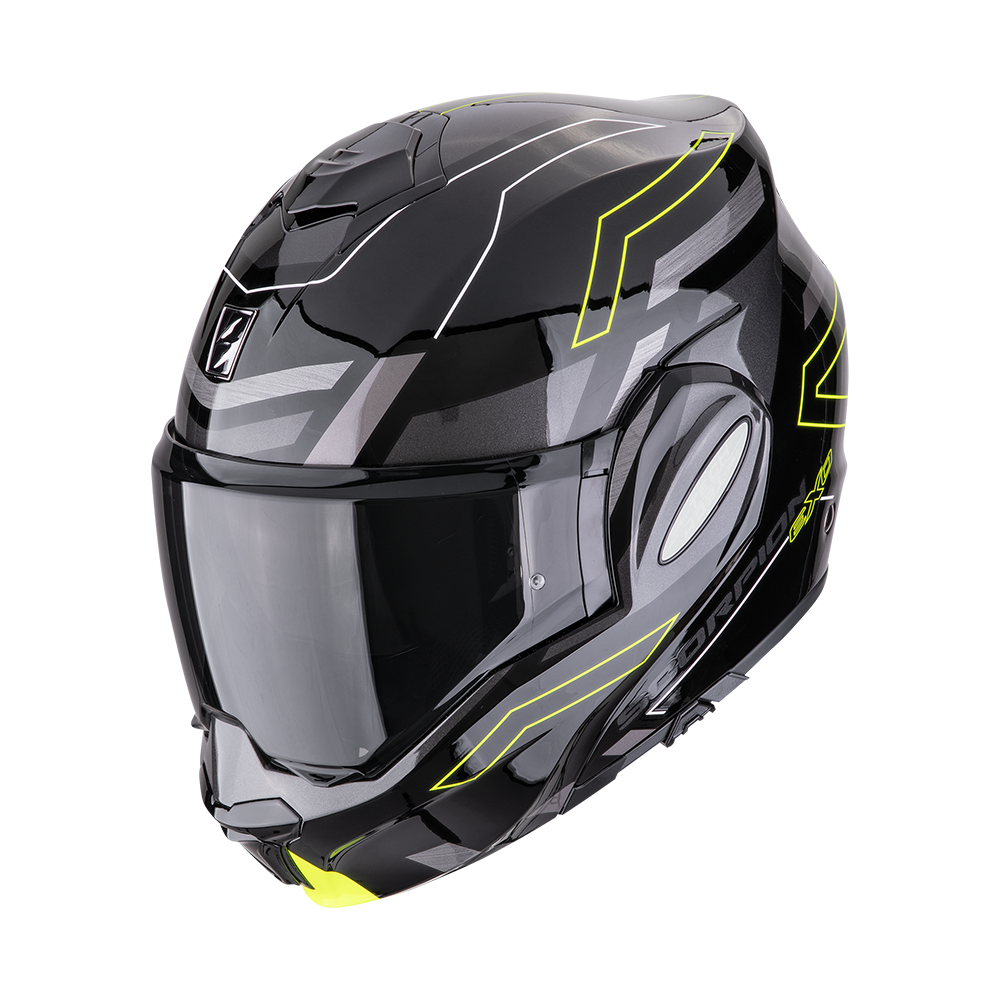 Kask Szczękowy Scorpion Exo Exo-Tech Evo Conquer Czarny/Żółty fluo XL