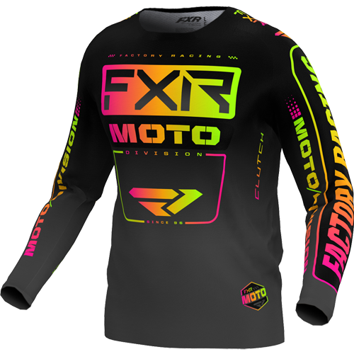 Koszulka cross FXR Clutch MX Yth Czarny/Sherbert YM