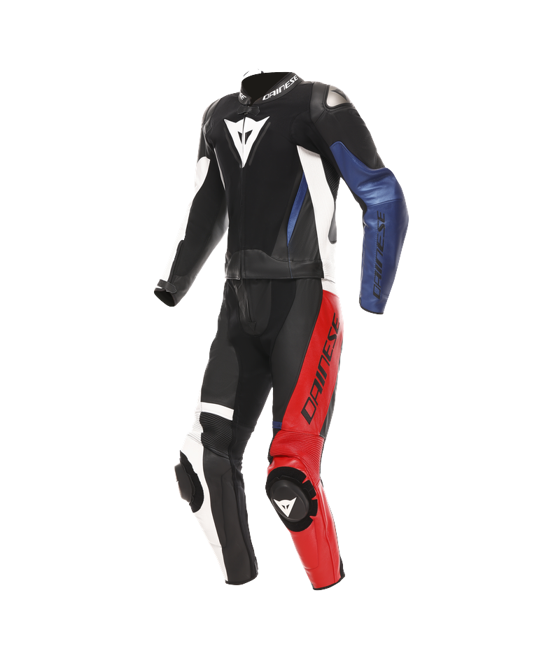 Kombinezon skórzany dwuczęściowy Dainese Demon Sprint Czarny/Biały/Czerwony fluo 52