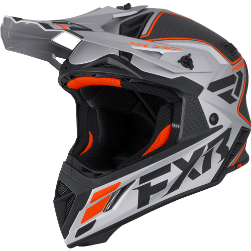 Kask Cross FXR Helium Carbon MX Pomarańczowy/Srebrny L