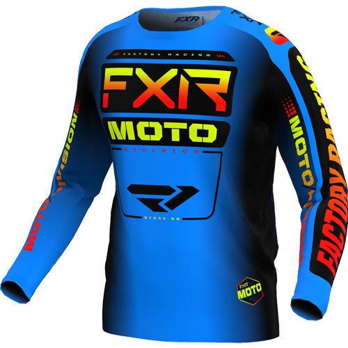 Koszulka cross offroad FXR Clutch MX Yth Niebieski/Inferno YXL
