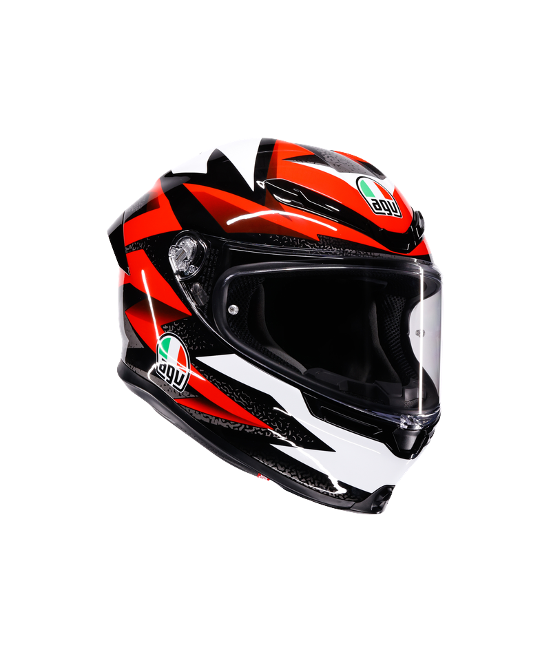 Kask Integralny AGV K6 S E2206 MPLK Braven Połysk Czarny/Czerwony/Biały L