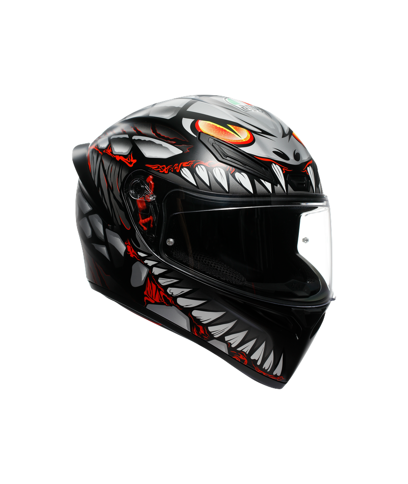 Kask Integralny AGV K1 S # Lyzard Matowy Czarny/Szary/Czerwony M