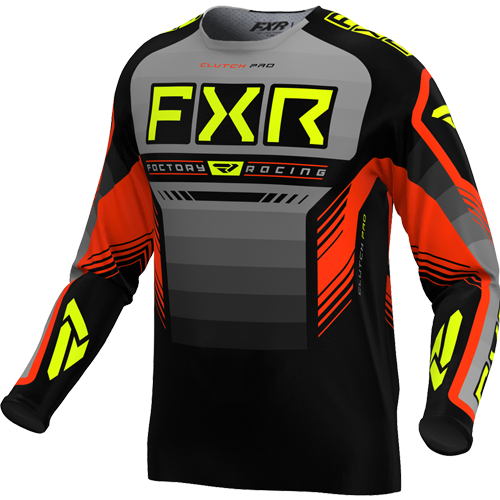 Koszulka cross FXR Clutch Pro MX Szary/Nuke/Żółty fluo L