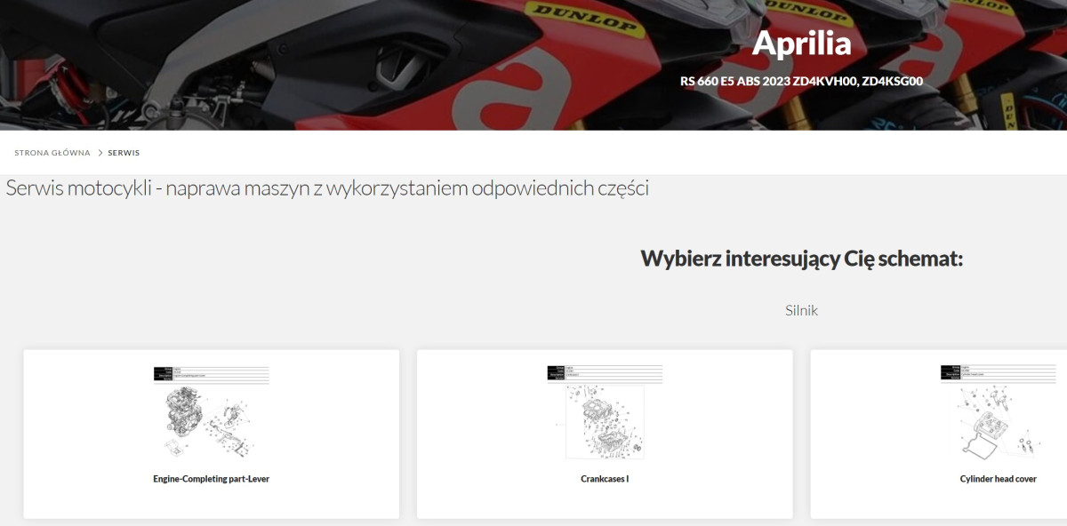 Odkryj Najlepszy Aktywny Katalog Części do Aprilia RS 660 E5 ABS 2023