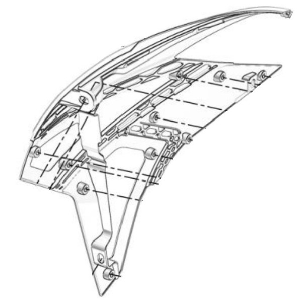 Prawa wewnętrzna osłona zbiornika paliwa SWM 53323051 | Right Inner Cover, Fuel Tank