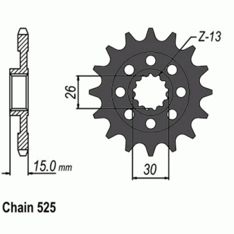 ZEBATKA NAPEDOWA PRZÓD Rozmiar 17 SUNF432-17 BMW S 1000 XR