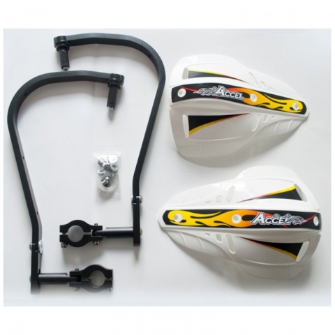 ACCEL OSŁONY RĄK (HANDBARY) Z MOCOWANIEM ALUMINIOWYM ENDURO 28MM (SD- KOLOR BIAŁY)