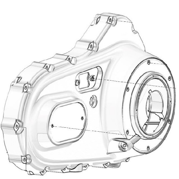 Left Crankcase Cover (Powder Coated) Lewa pokrywa skrzyni korbowej (malowana proszkowo) SWM 14011404