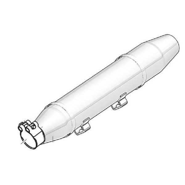 Front Silencer – Przedni tłumik (korpus)  SWM Stormbreaker MY2024 1200  Kod OEM: 18012929