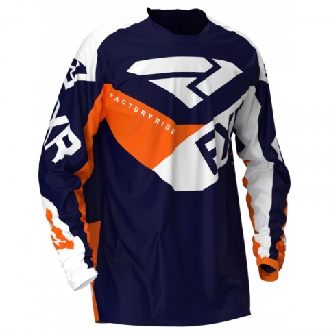 Koszulka FXR Clutch MX Yth Midnight/Biały/Pomarańczowy YL