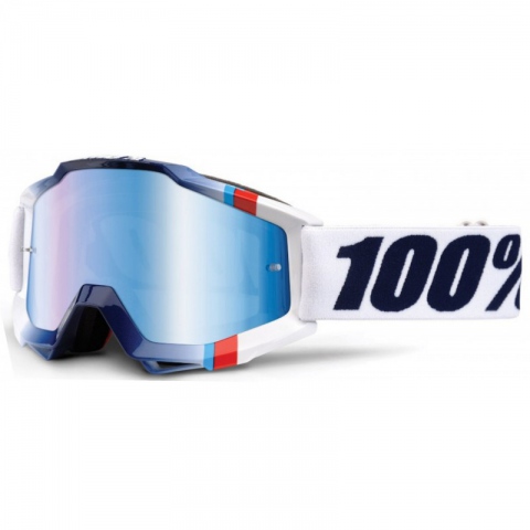 GOGLE THE ACCURI WHITE CRYSTAL  MIRROR BLUE LENS