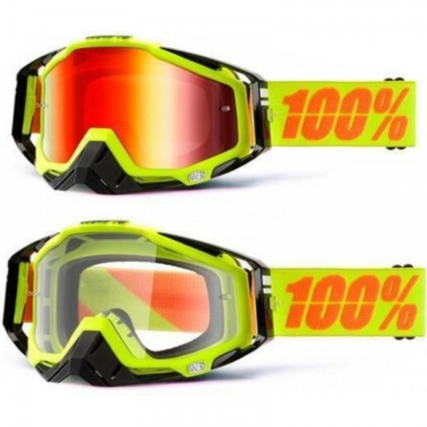 GOGLE THE RACECRAFT  NEON SIGN MIRROR RED LENS