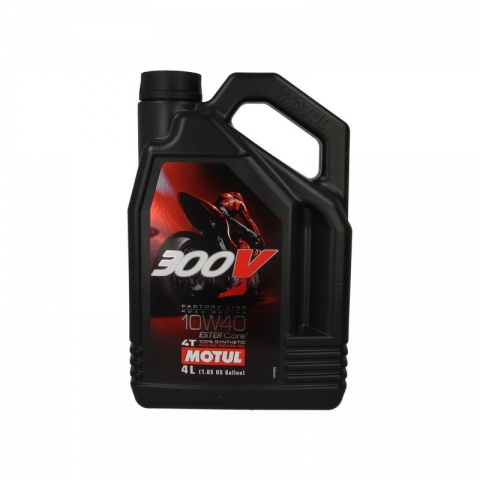 OLEJ SILNIKOWY 4T MOTUL 300V FACTORY LINE 10W40 4L PRZEWYŻSZA JASO MA2 FULL SYNTETYK, ESTROWY