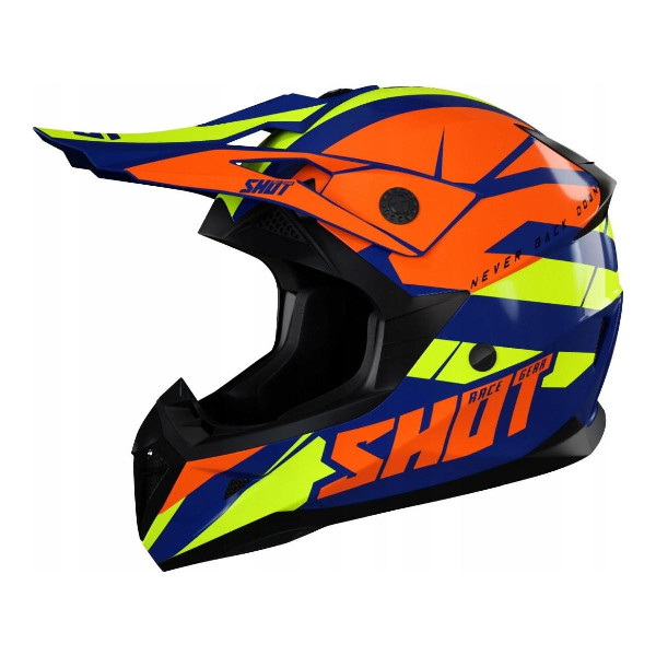 Kask Cross SHOT RACING Pulse Revenge Gloss Navy/Pomarańczowy/Żółty fluo Rozmiar XS
