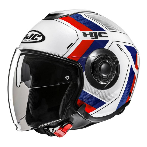 Kask Otwarty HJC I40N Velu Biały/Czerwony XL