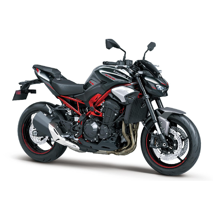 KAWASAKI Z900 Metallic Carbon Gray / Metallic Phantom Silver / Candy Persimmon Red