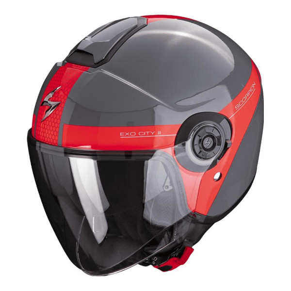 Kask Otwarty Scorpion Exo Exo-City II Short Szary/Czerwony L