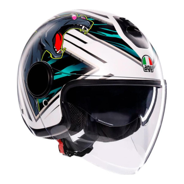 Kask Otwarty AGV Eteres Ghepard Matt Biały/Czarny/Zielony S