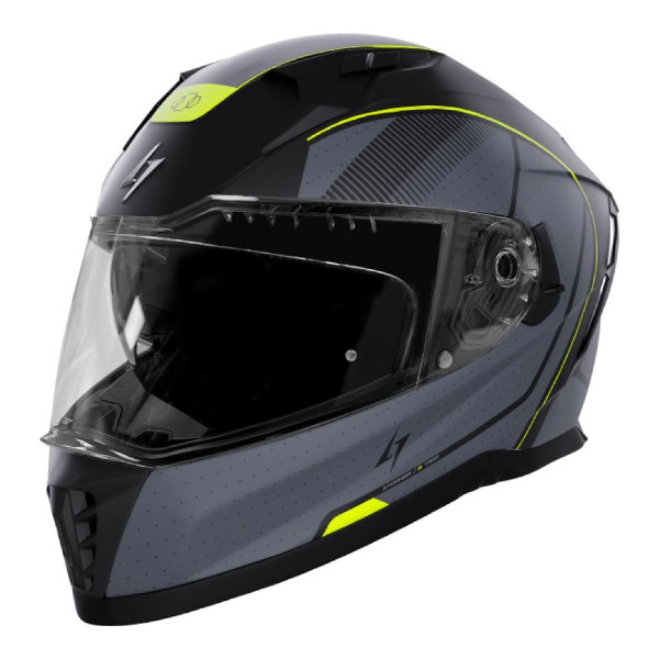 Kask Integralny STORMER Blaster Tron Matt Metal/Żółty fluo L