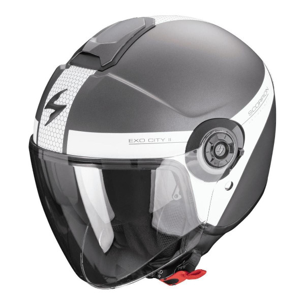 Kask Otwarty Scorpion Exo Exo-City II Short Matt Srebrny/Biały XL