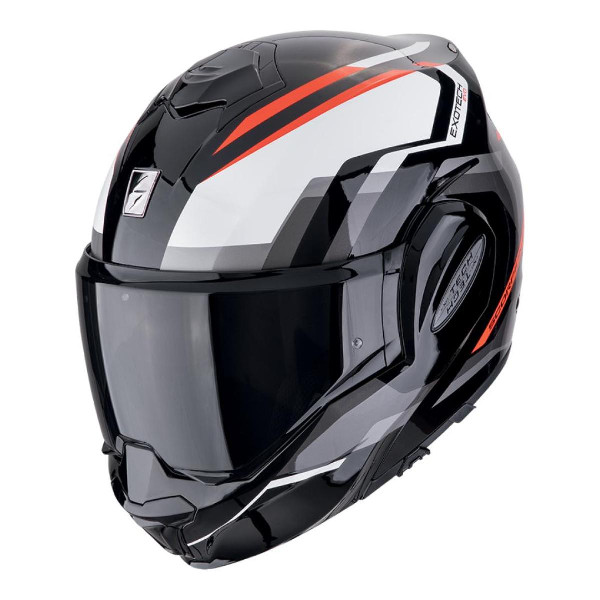 Kask Szczękowy SCORPION Exo-Tech Evo Furio Czarny/Czerwony Rozmiar M