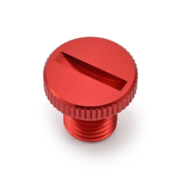 80943 Mirror hole plug bolt CNC red anodized f. M10 x P1.25 left hand side