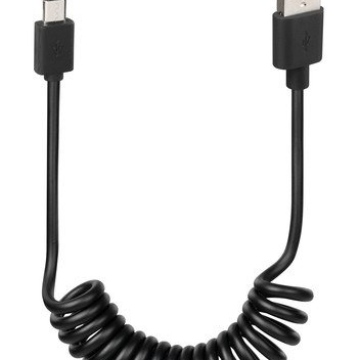 38700 Spring cable Usb > Micro Usb - 100 cm – Black