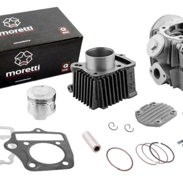 Cylinder i głowica Moretti do motoroweru 4T 80cc 139FMB srebrne