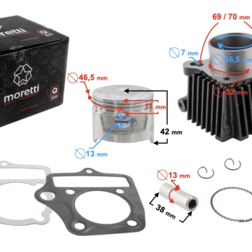 Cylinder Moretti do motoroweru 4T 80cc 139FMB