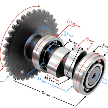 Wałek rozrządu 80cc do skutera Huragan 5