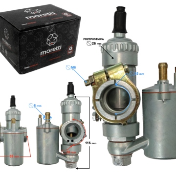 Gaźnik Moretti G20, 125cc 2T, WSK 125