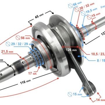Wał korbowy SKUTER 125 4T POZIOME POWIETRZEM HURAGAN 5