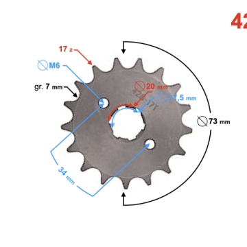 Zębatka zdawcza Moretti 17/428 do TZ125