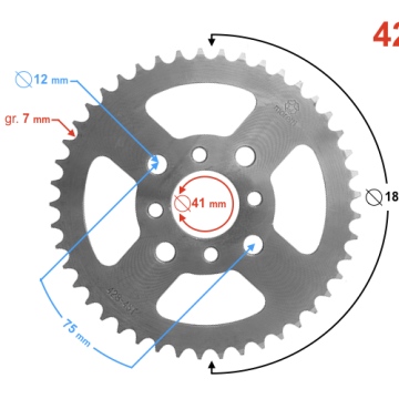 Zębatka tylna Moretti 45/428 do ATV 200