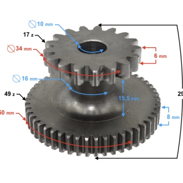 Zębatka pośrednia rozrusznika SKUTER FALCON 125