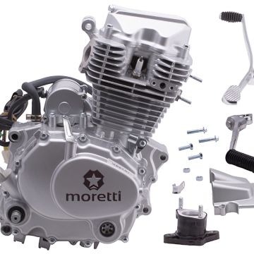 Silnik Moretti pionowy 162FMJ, 150cc 4T, 5-biegowy manual, srebrny
