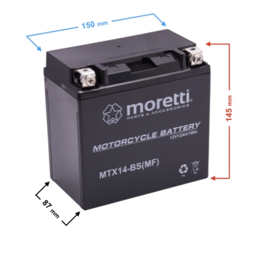 Akumulator Moretti AGM (Gel) MTX14-BS