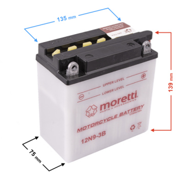 Akumulator kwasowo-ołowiowy 12N9-3B Moretti