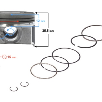 Tłok 125cc do skutera B-Max (średnica sworznia: 15mm)