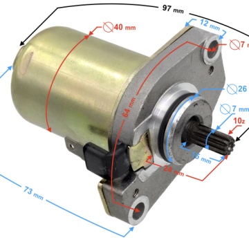 Rozrusznik do skutera 2T Yamaha 3KJ, 10 zębów