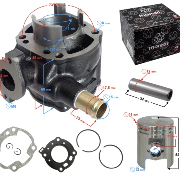 Cylinder 50cc 2T Moretti do skutera Katana chłodzonego cieczą / kolor czarny