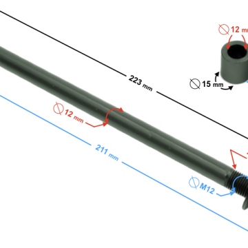 Oś koła przedniego do motocykla Cafe Racer 50