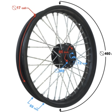Felga przód 17-2.15 hamulec tarczowy Cafe Racer 50 szprychowa