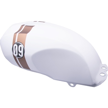 Zbiornik paliwa biały do motocykla Cafe Racer