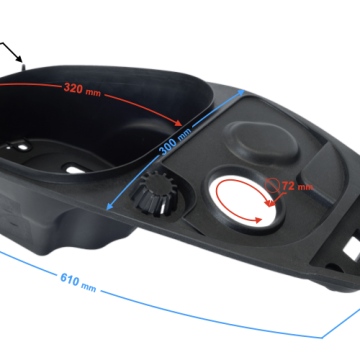 Obudowa schowek kanapy czarny Scalpel